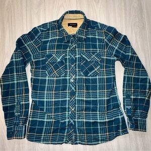 Marmot Shirt Womens Medium Blue Flannel Plaid Tartan Outdoors Hiking